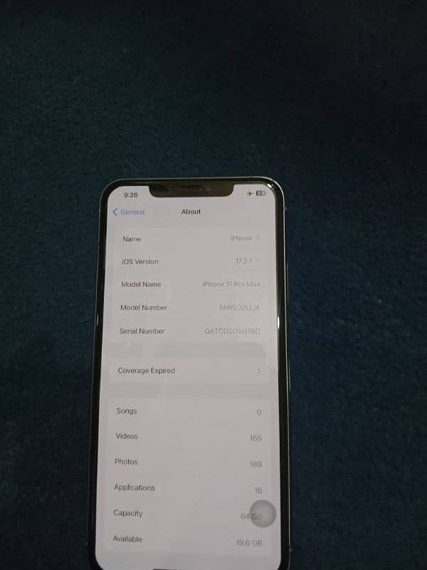 iphone 11 pro max Non pta jv 64GB 4