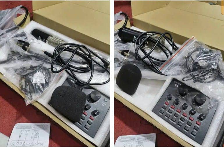 BM800 Condenser Mic with V8 Live Sound Card 3