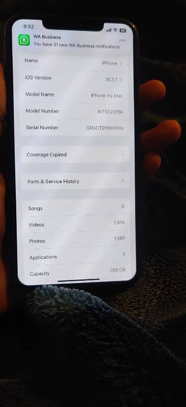 I phone Xs Max Dual PTA 3