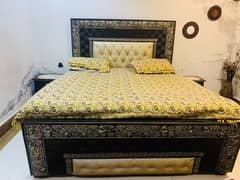 king size bed take and side tables