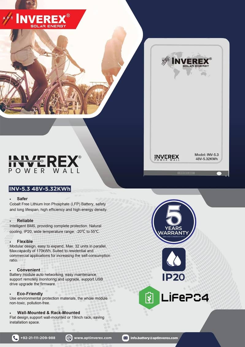 Inverex Lithium Battery/liFePO4 Battery 48V/100ah/Powerwall 2