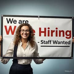 we are Hiring female staff for different companies at different posts