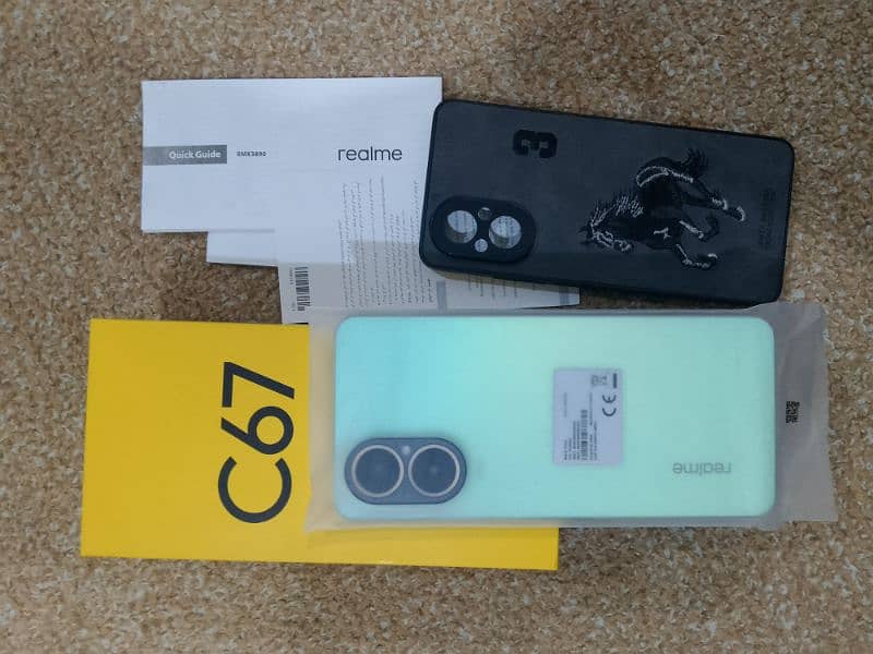 Realme c67, light green color 128 gb all accessories 6