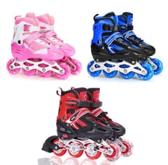 Adjustable inline roller skates for kids