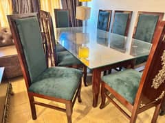 Elegant 8 chairs dining set used few months