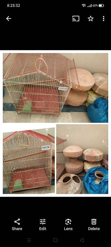 2 cages  only not birds n 6 mtkeyan for sale just in 4000 1