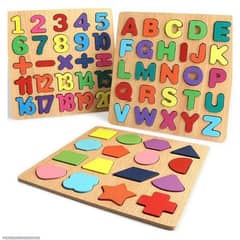 3 in 1 fun multicolor ABC , 123, and shapes puzzles - educational toys