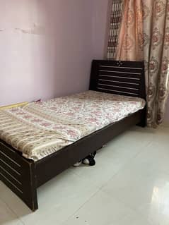 single bed with mattress