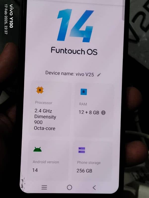 Vivo V25 5G Rom 256 Ram 12+8 9