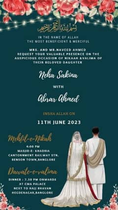 wedding invitation card for Whatsapp