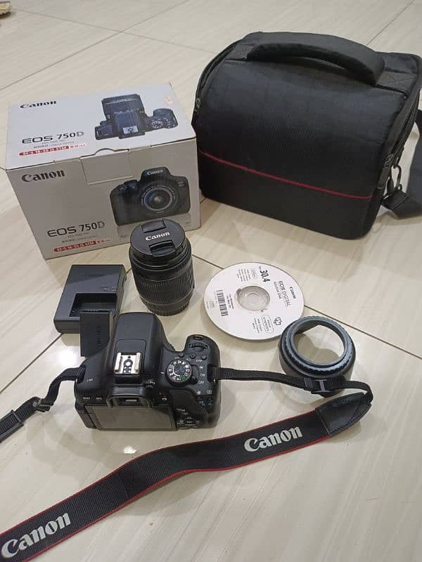 Canon 750D Dslr Camera With 18-55mm Lens Original Box 5