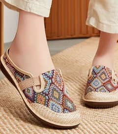 beautiful half drag embroider shoes