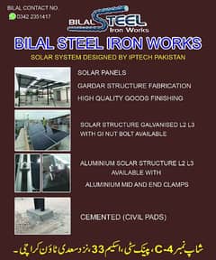 SOLAR PANELS (frame work) Bilal Steel Iron Work contact # 0342 2351417