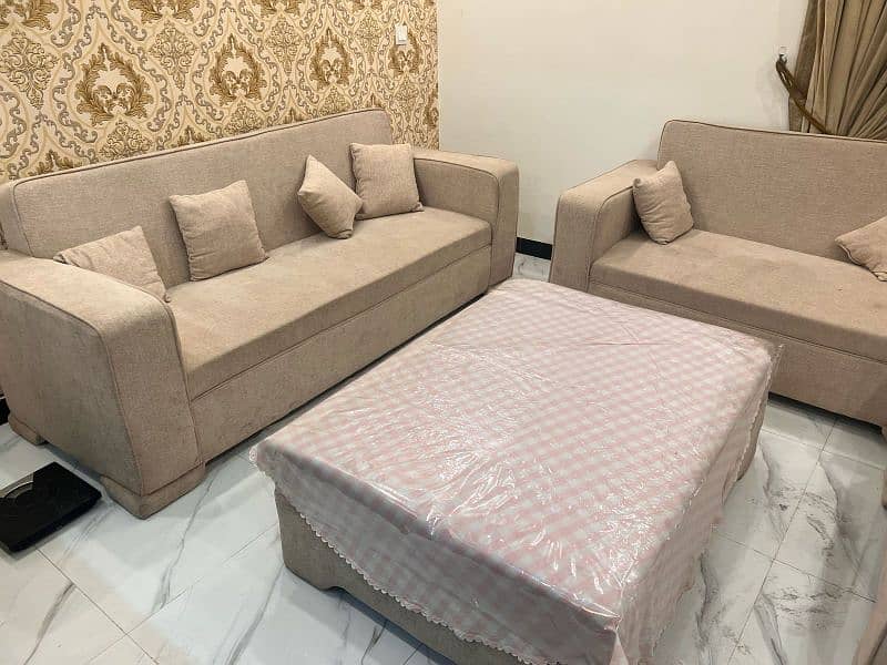 Cream Colour Sofa set with table 1