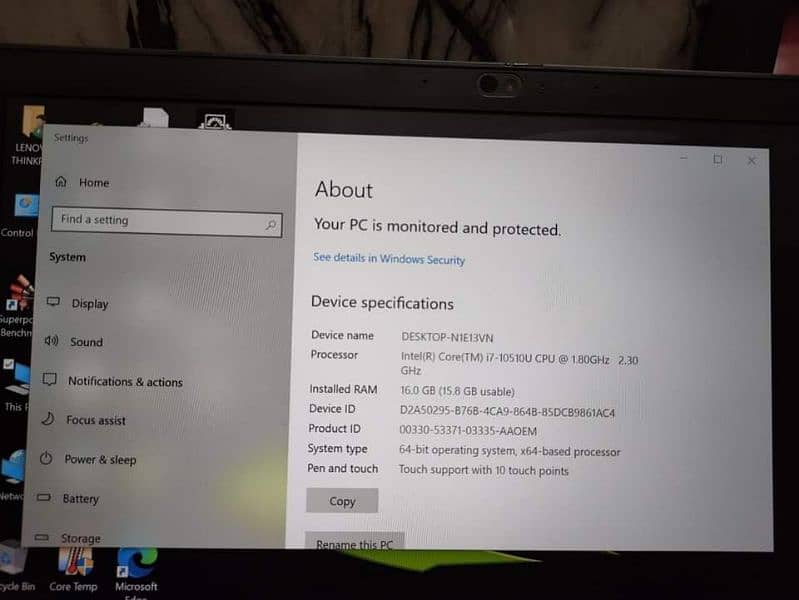 Lenovo Thinkpad T14 (Nvidia MX330) Touch Screen (A plus condition) 8