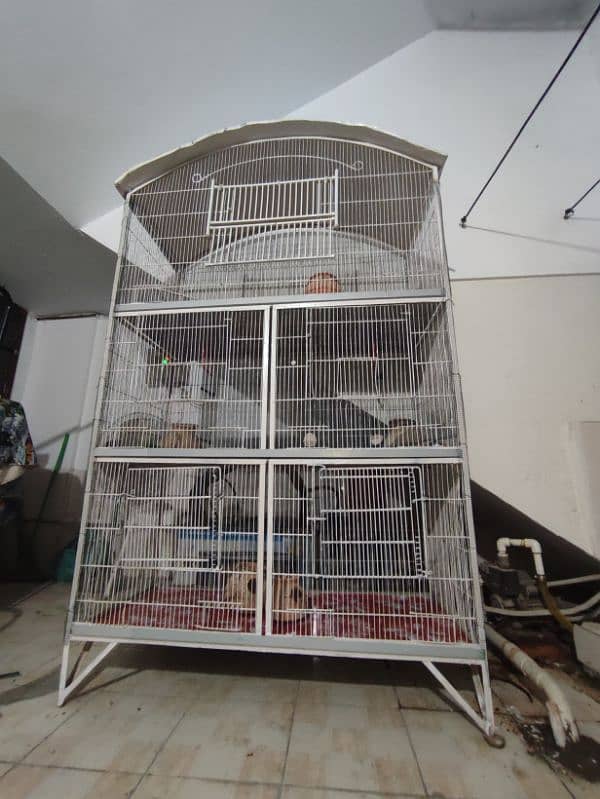 3 Portion big cage for Birds and pets middle portion with partition 0