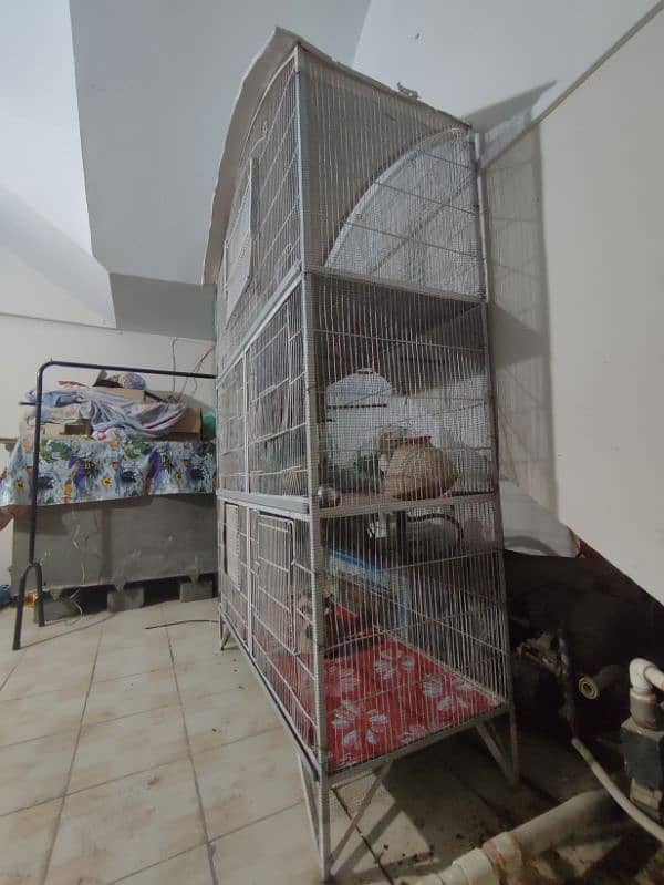 3 Portion big cage for Birds and pets middle portion with partition 4