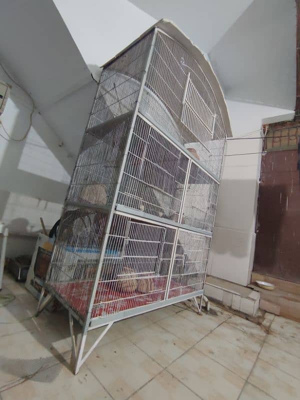 3 Portion big cage for Birds and pets middle portion with partition 5