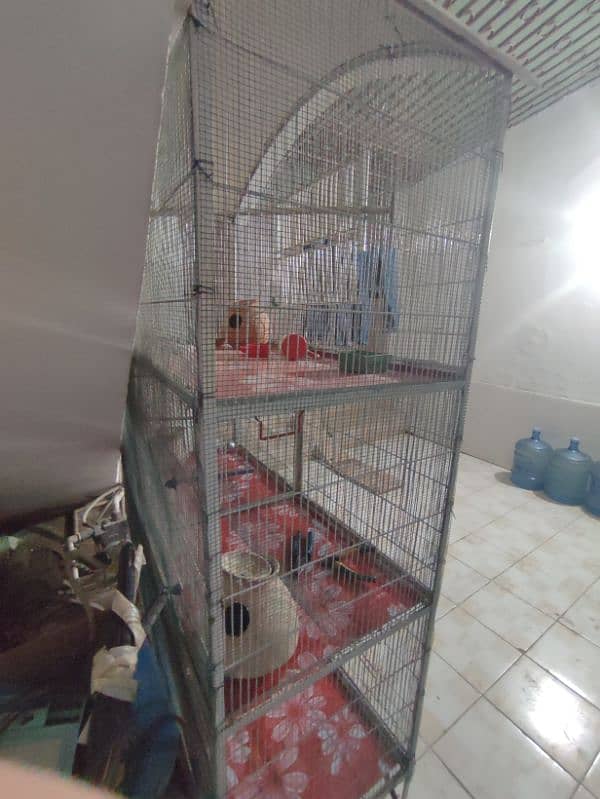 3 Portion big cage for Birds and pets middle portion with partition 7