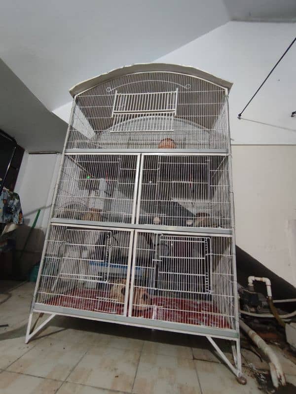 3 Portion big cage for Birds and pets middle portion with partition 8