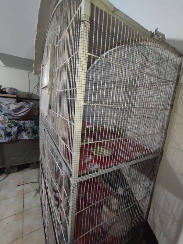 3 Portion big cage for Birds and pets middle portion with partition 9