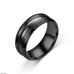 Men's Titanium Steel Ring - Beveled Slotted Intercolor Design - Multi