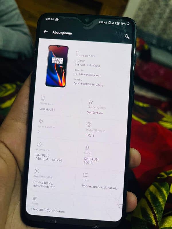 One plus 6t (dual sim)(256gb) 10