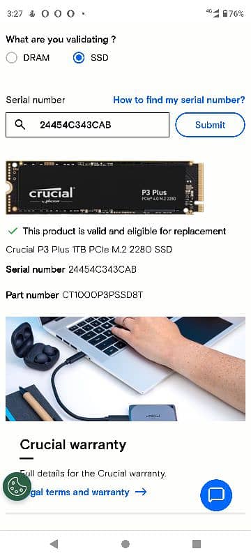 New Crucial 1 TB P3 Plus Gen 4 NVMe SSD 4.0x4 for laptop & PCs 4