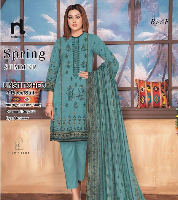 Ladies branded unstitched suits 5