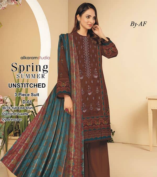 Ladies branded unstitched suits 11