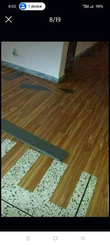 wooden floor,  wall paper ,false ceiling 0