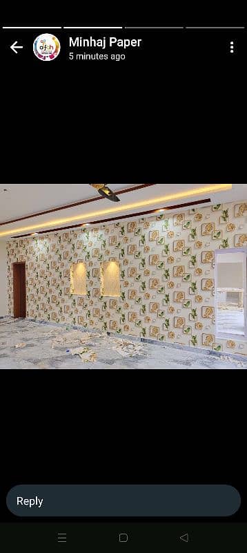 wooden floor,  wall paper ,false ceiling 2