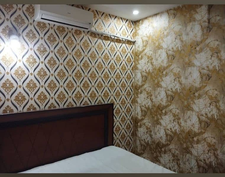 wooden floor,  wall paper ,false ceiling 12