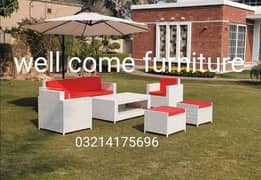 OUTDOOR GARDEN RATTAN UPVC FURNITURE SOFA SET CHAIRS TABLE UMBRELLA