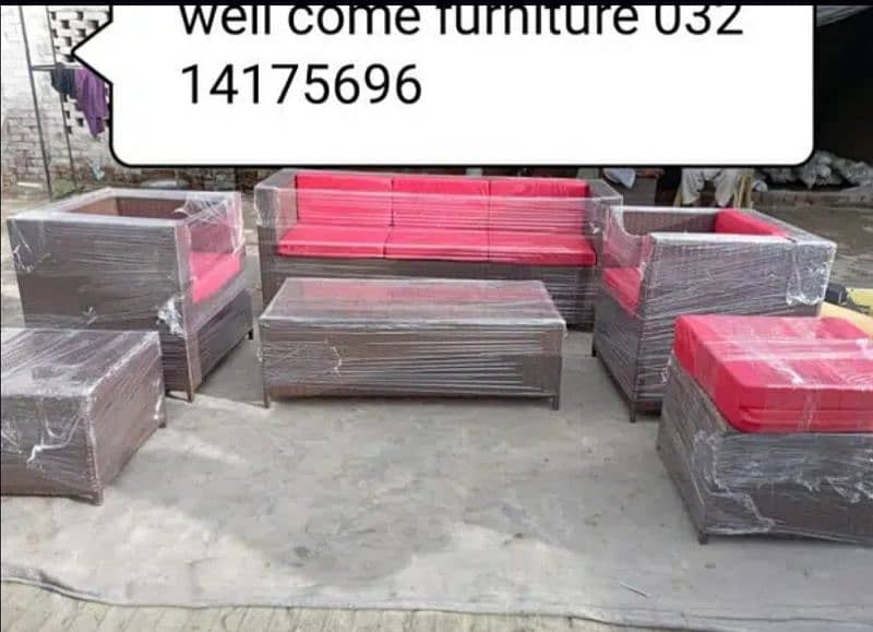 OUTDOOR GARDEN RATTAN UPVC FURNITURE SOFA SET CHAIRS TABLE UMBRELLA 3