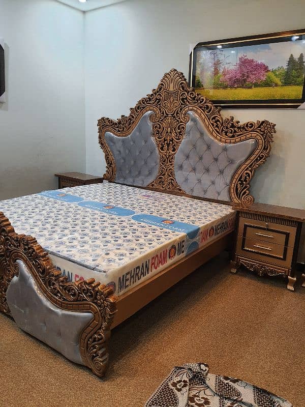 Carving Bridal Bed set King size new Not used without mattris (call me 0