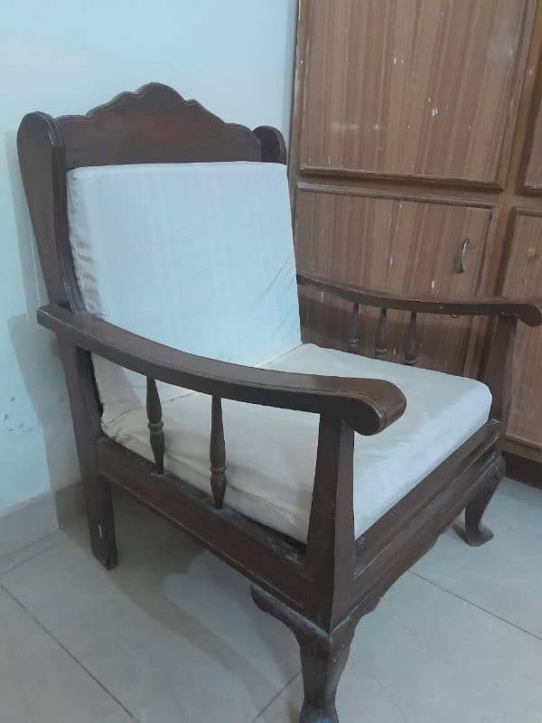 wooden sofa set pure wood with cushions 3