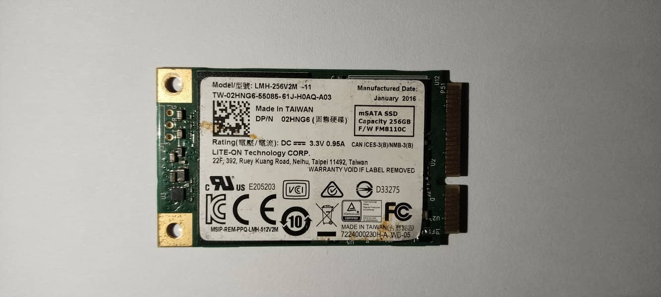 MSATA SSD Hard Drive 256 / 128 GB 0