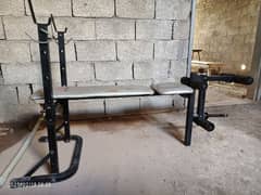 Exercise bench with plates