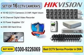 16 CCTV Cameras Set 2mp In DHA (HIK Vision)