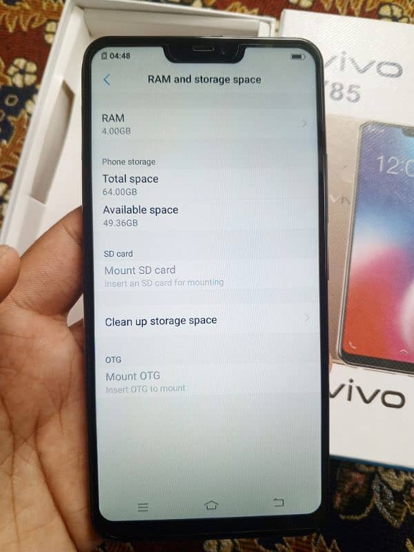 vivo Y85 (4/64)* face id finger lock and complete Box 1