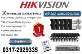 2MP 10 CCTV Cameras Bundle Brand HIKVision