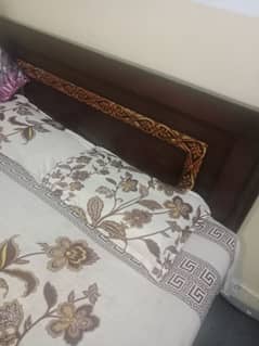 wooden double bed with mattress Good condition