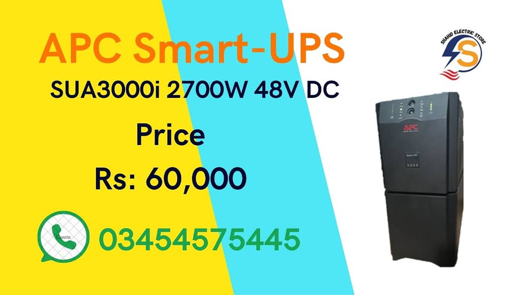 APC SMART UPS 3000VA 2700WATT 48V PURE SINE WAVE 5