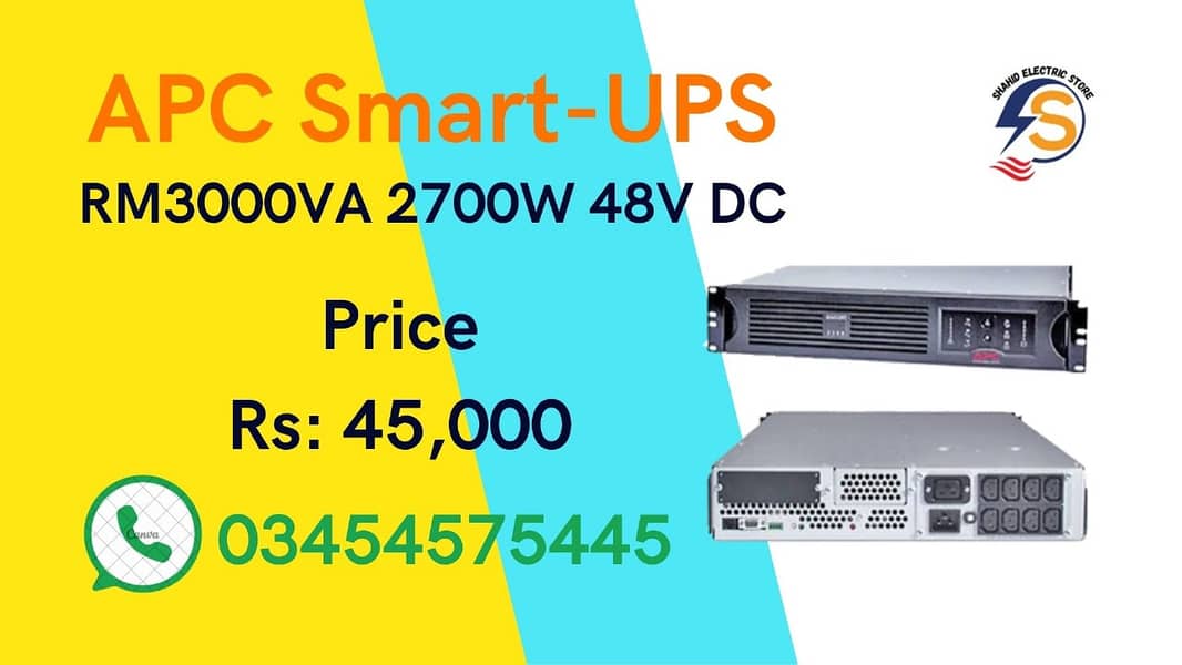 APC SMART UPS 3000VA 2700WATT 48V PURE SINE WAVE 7