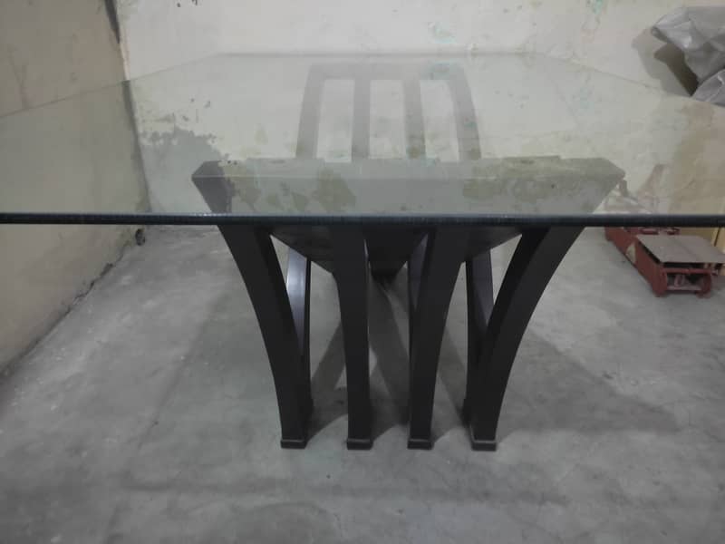 GLASS (12 mm ) DINING TABLE WITH CHAIRS SHEESHAM WOOD 5