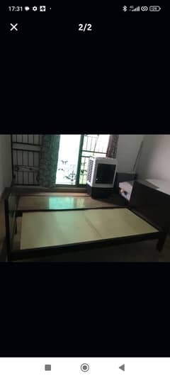 single wood bed