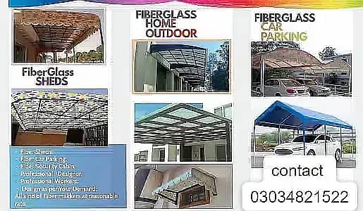 Fiber glass canopy or gazebo/fiber shades / fiber works , car parking 2