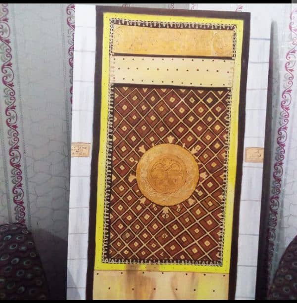 oil painting calligraphy of bab e umar bin abdul aziz size 30/48 0