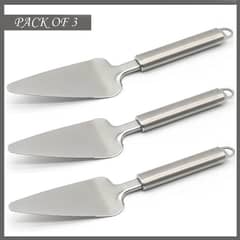 Pack of 3 - Stainless Steel Cake & Pizza Servers